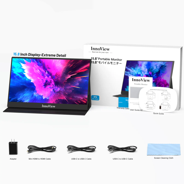 innoviw 15.8" draagbare monitor fhd 1080p zwart