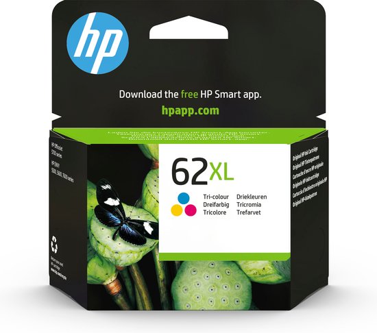 hp 62xl inktcartridge kleur (c2p07ae)