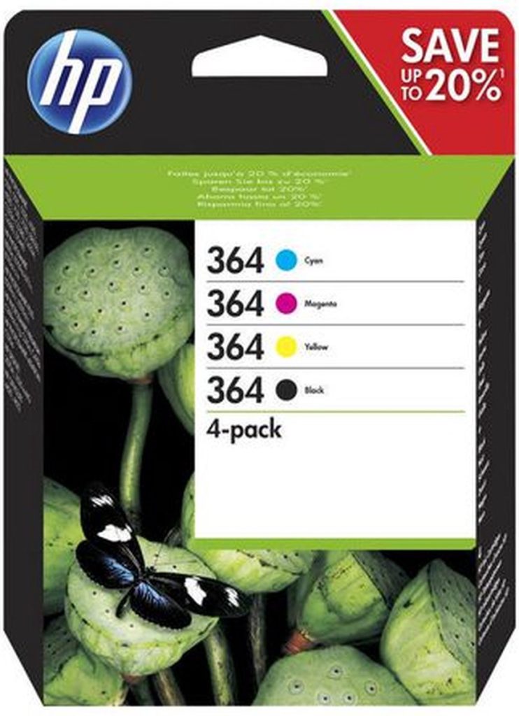 hp 364 inktcartridge / zwart / cyaan / magenta / geel / 4 pack (n9j73ae)