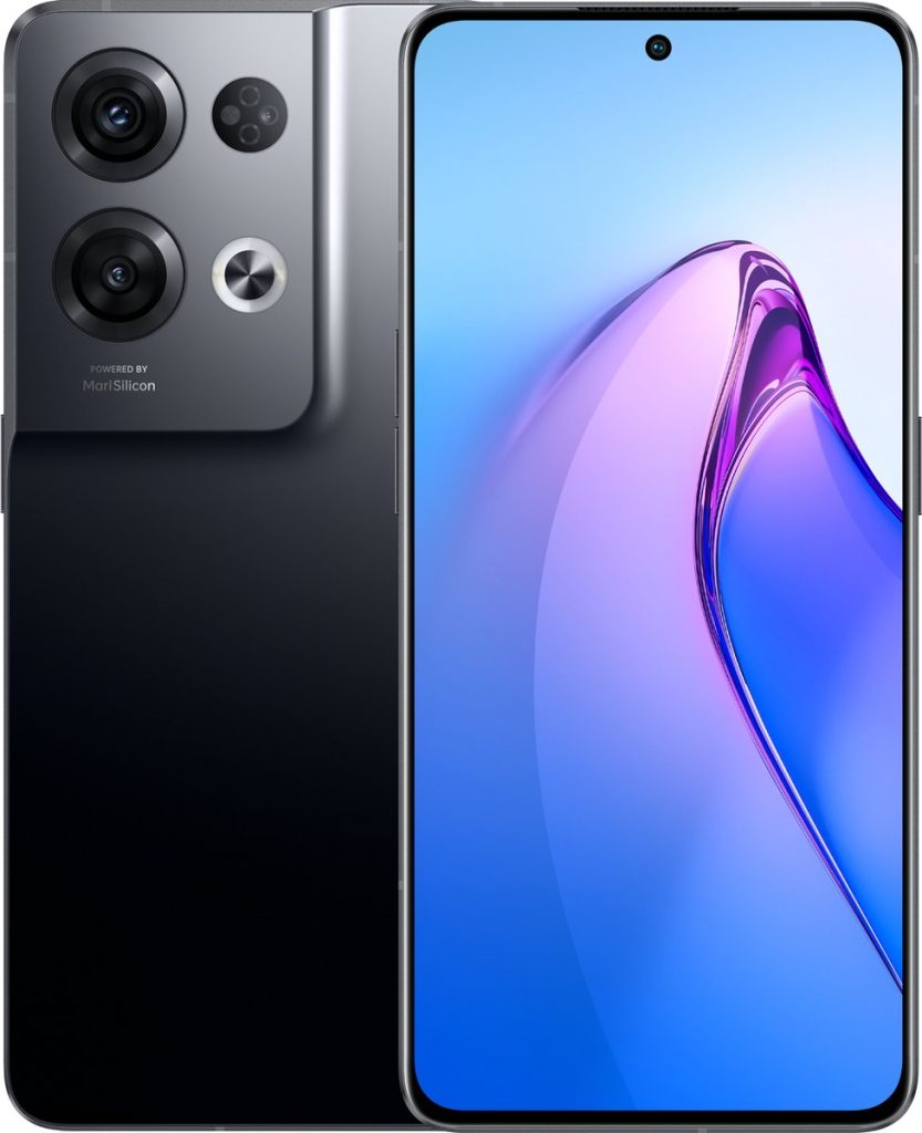 oppo reno8 pro 256 gb zwart voor en achter