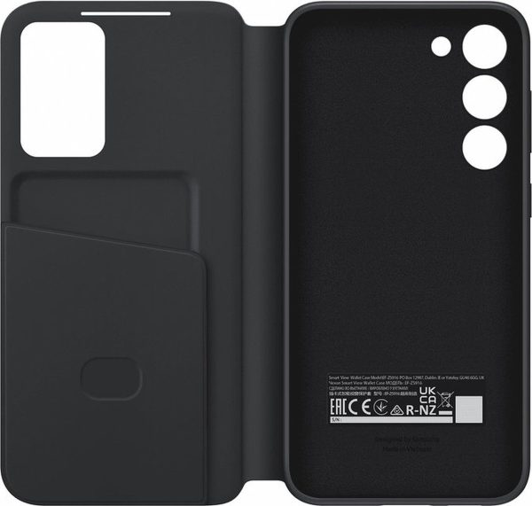 samsung galaxy s23 plus smart view wallet cover zwart detail open