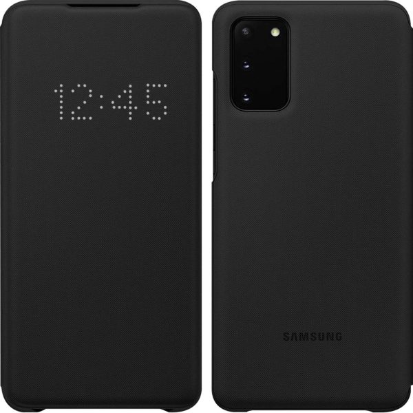 samsung galaxy s20 smart led view hoesje voor en achteraanzicht zwart