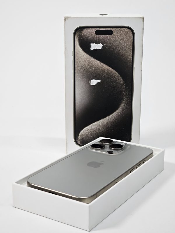 apple iphone 15 pro 128gb naturel titanium 100% batterij doos