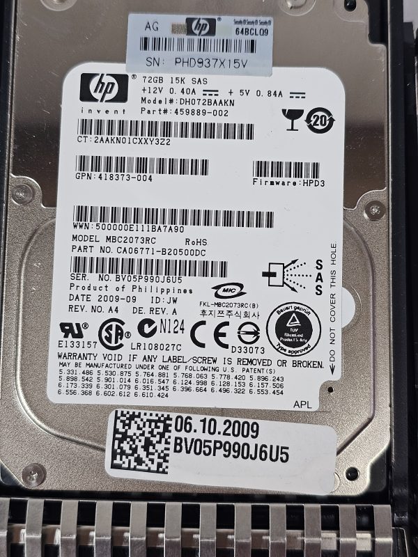 restpartij: hp serverschijven 8x hdd totaal 1.4tb opslag