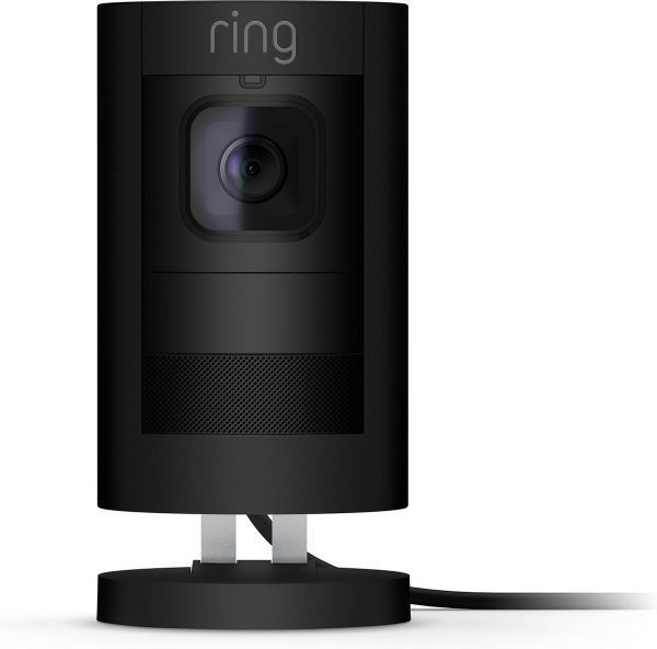 ring stick up cam elite wired zwart vooraanzicht