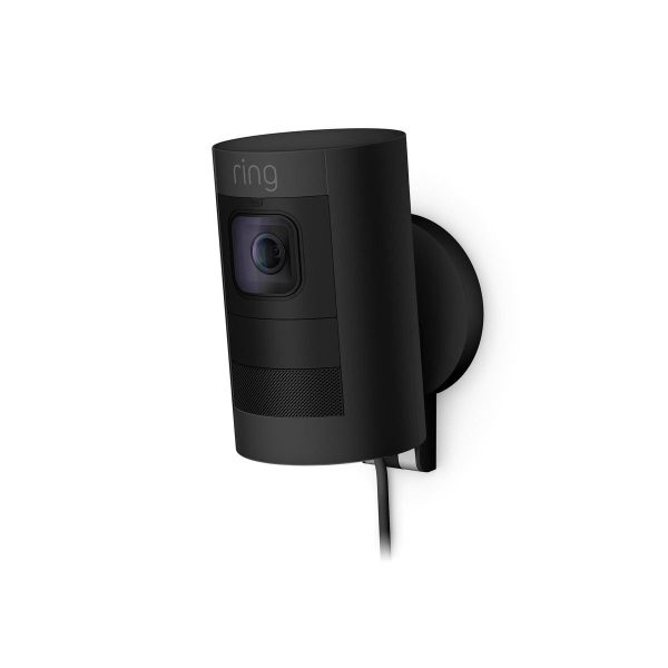 ring stick up cam elite wired zwart vooraanzicht