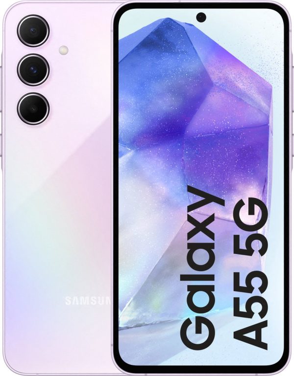 samsung galaxy a55 5g 128gb awesome lilac voor en achteraanzicht