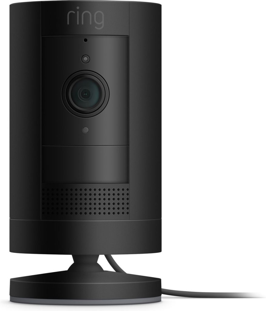 ring stick up cam batterij camera draadloos zwart vooraanzicht
