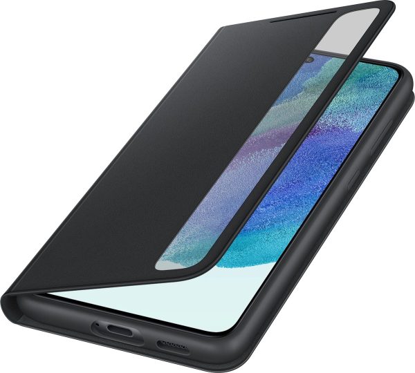 samsung galaxy s21 fe smart clear view cover donkergrijs