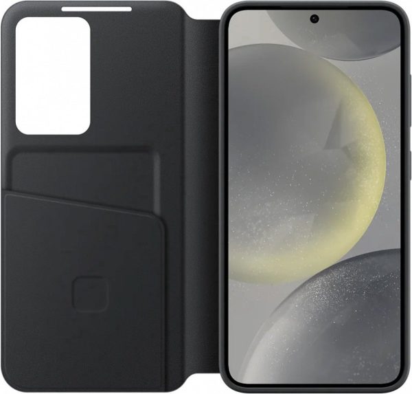 samsung galaxy s24 hoesje smart view wallet cover zwart sfeer open