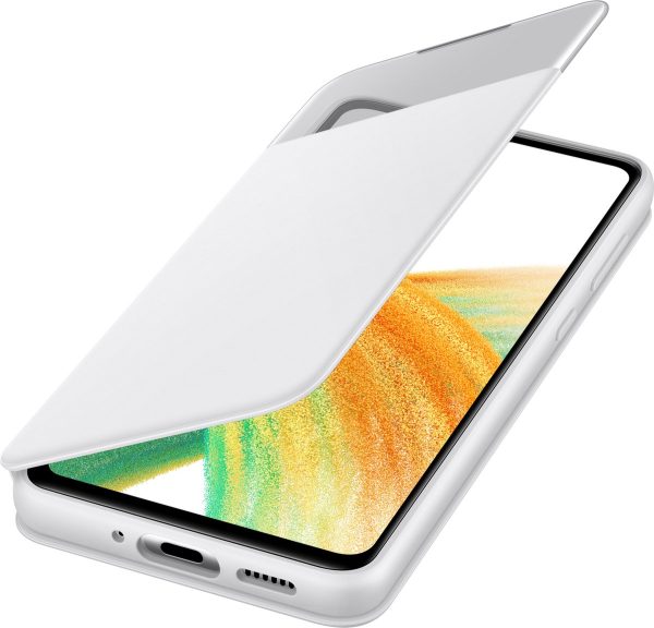 samsung galaxy a33 hoesje smart view wallet cover wit voorkant open
