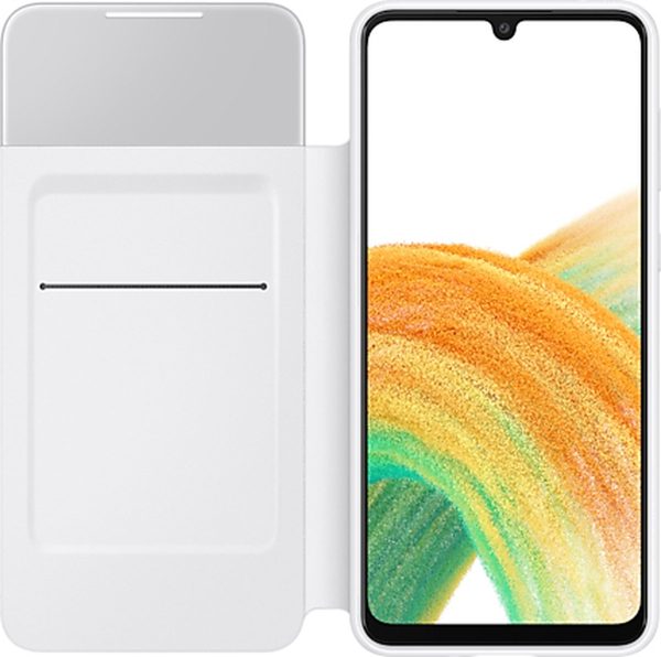 samsung galaxy a33 hoesje smart view wallet cover wit voorkant open