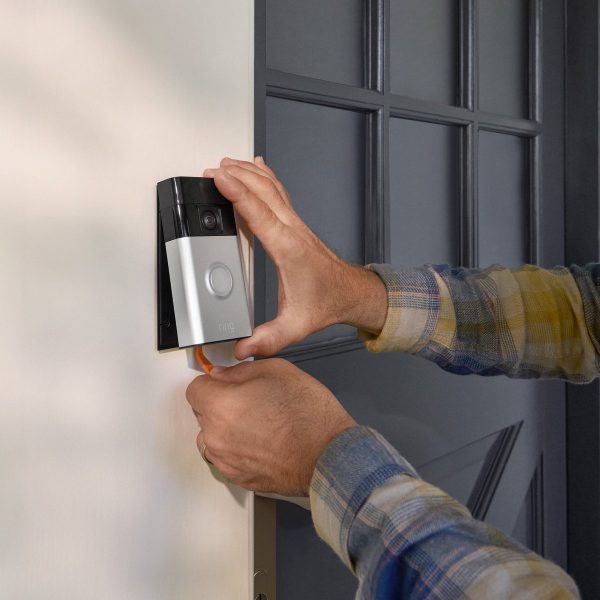 ring battery video doorbell 3 draadloos hd video zilver sfeer