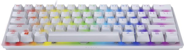 razer huntsman mini qwerty red switch rgb 60% wit voorkant