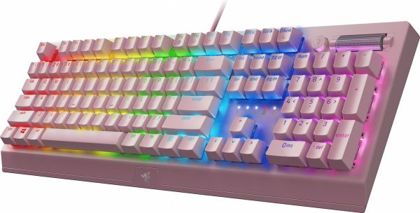 razer blackwidow v3 keyboard quartz green switch us layout zijkant