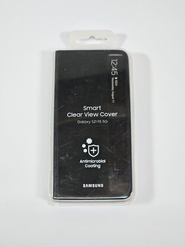 samsung galaxy s21 fe smart clear view cover donkergrijs