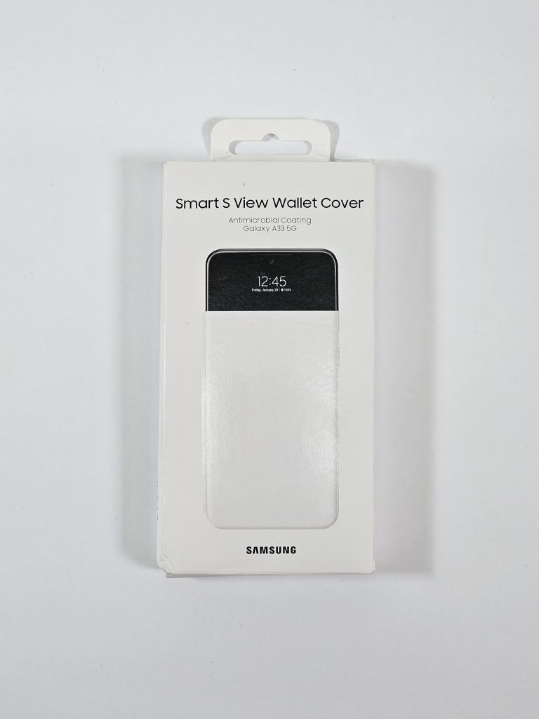 samsung galaxy a33 hoesje smart view wallet cover wit doos