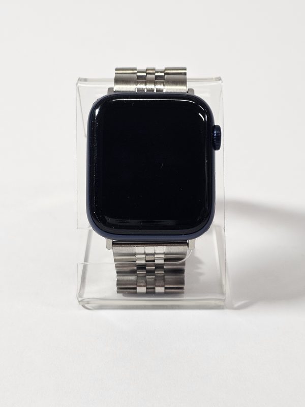 apple watch series 6 44mm lte blauw metalen band