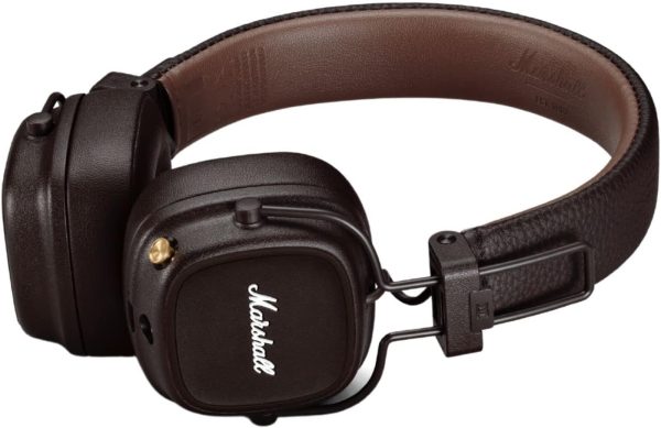 marshall major iv draadloze on ear koptelefoon bruin zijaanzicht
