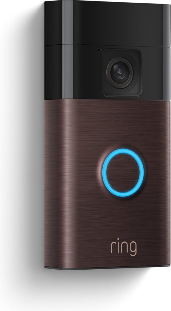 ring battery video doorbell 2 draadloos hd video brons zijaanzicht