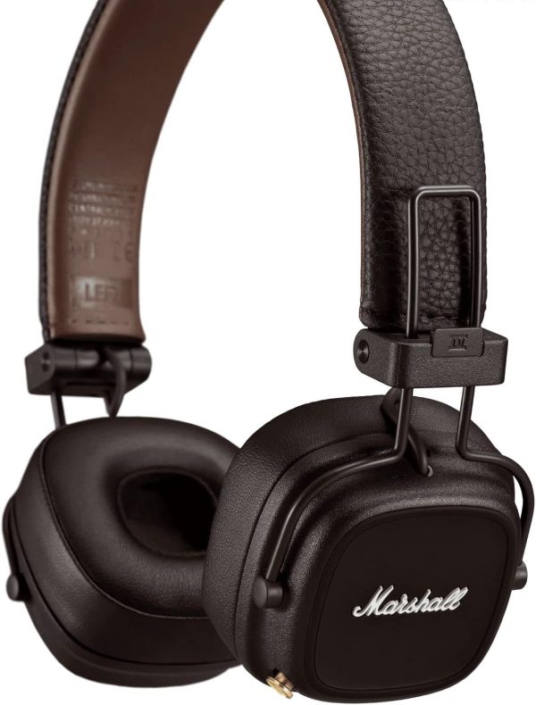 marshall major iv draadloze on ear koptelefoon bruin zijaanzicht