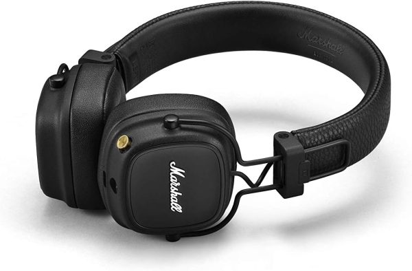 marshall major iv draadloze on ear koptelefoon zwart zijkant