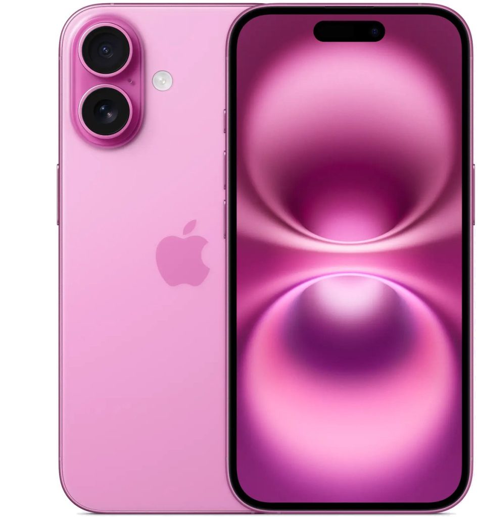 apple iphone 16 128gb roze voor en achterkant