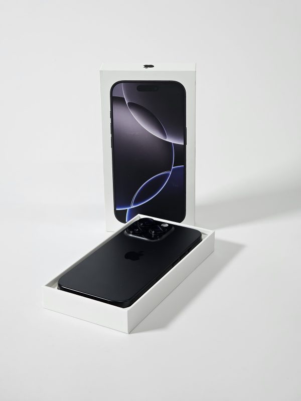 apple iphone 16 pro 128gb titanium zwart 100% accu doos