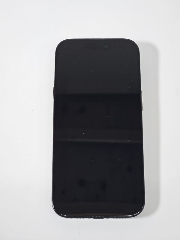 apple iphone 16 pro 128gb titanium zwart 100% accu bovenaanzicht