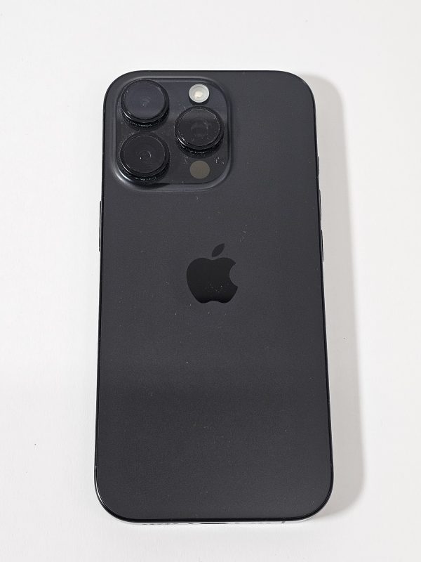 apple iphone 16 pro 128gb titanium zwart 100% accu bovenaanzicht