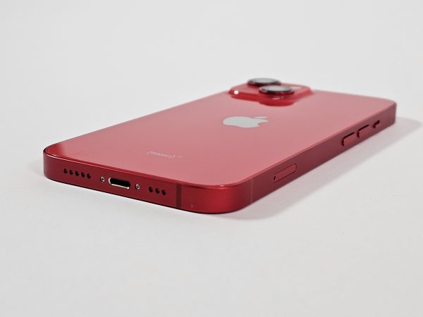 apple iphone 14 128gb rood 89% accu zijkant