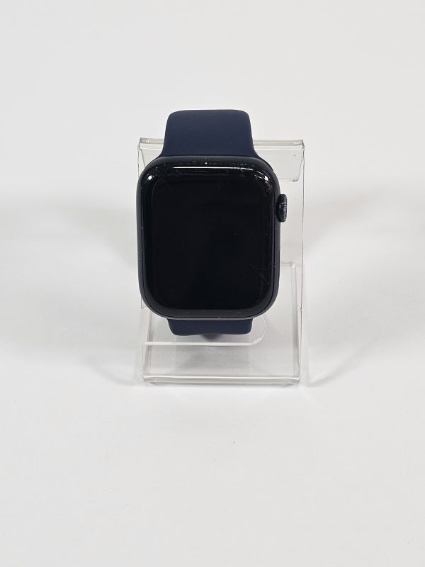 apple watch series 7 45mm zilver blauwe band 78% accu voorkant