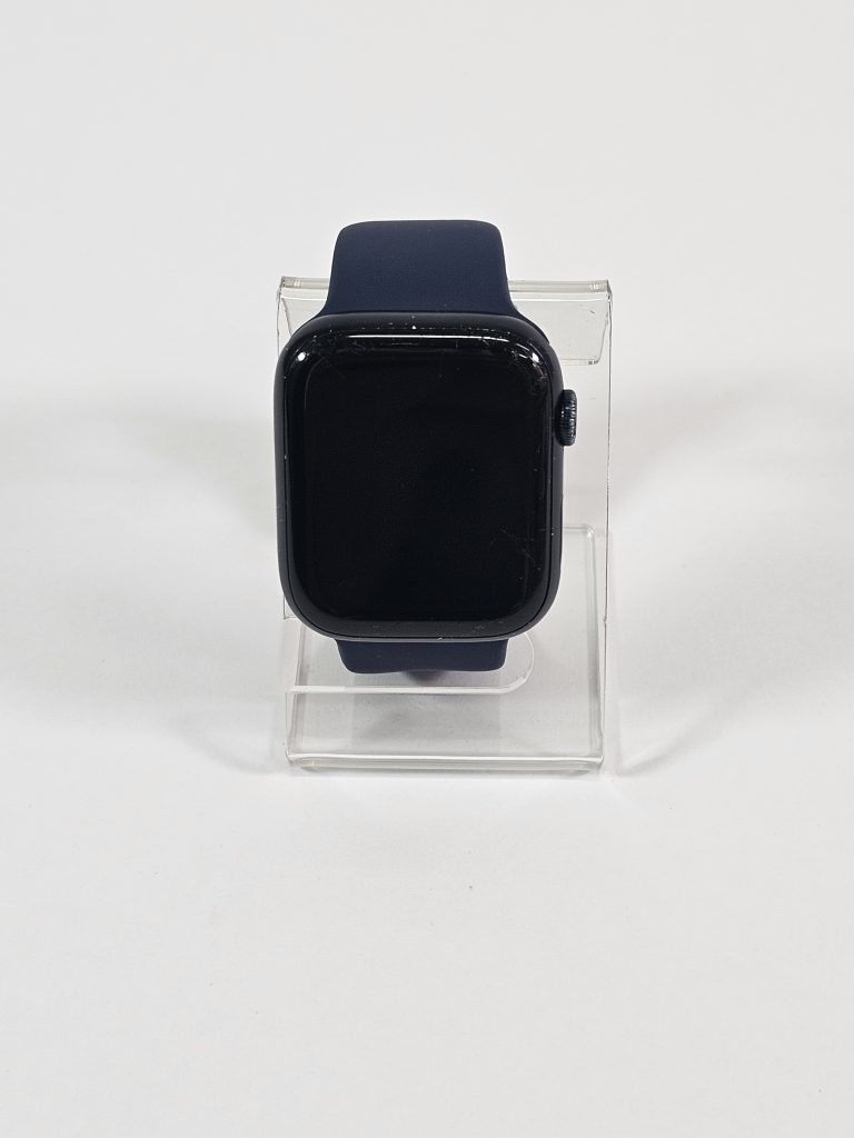 apple watch series 7 45mm zilver blauwe band 78% accu voorkant