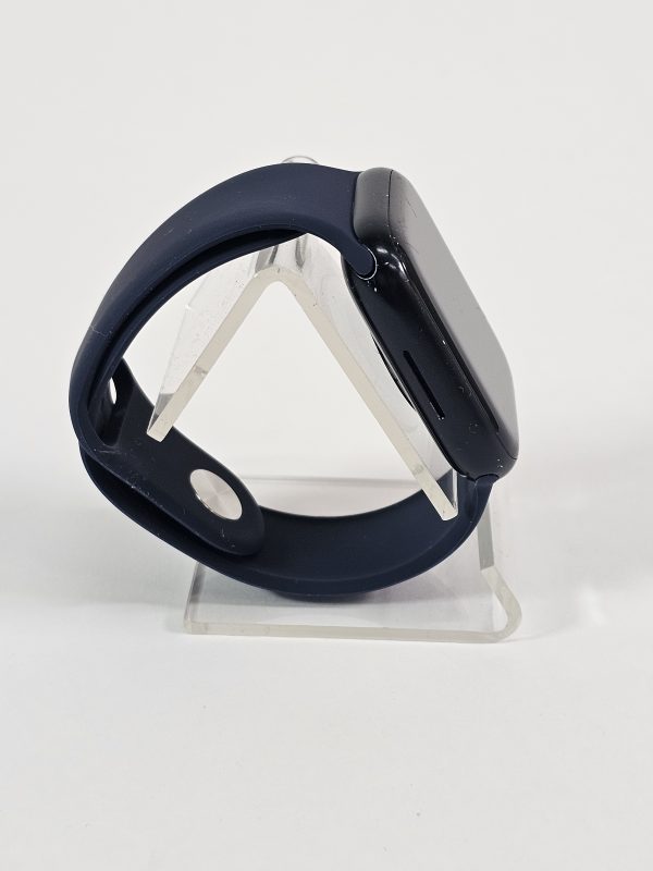 apple watch series 7 45mm zilver blauwe band 78% accu zijkant