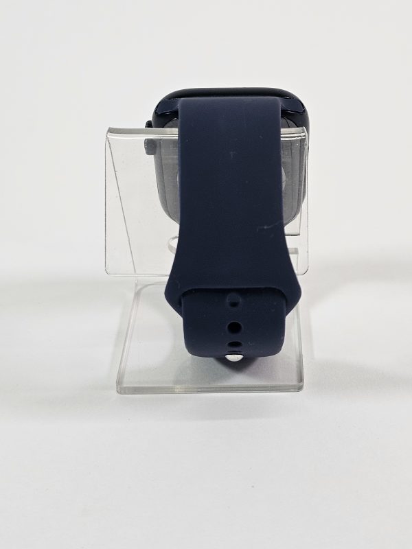 apple watch series 7 45mm zilver blauwe band 78% accu achterkant