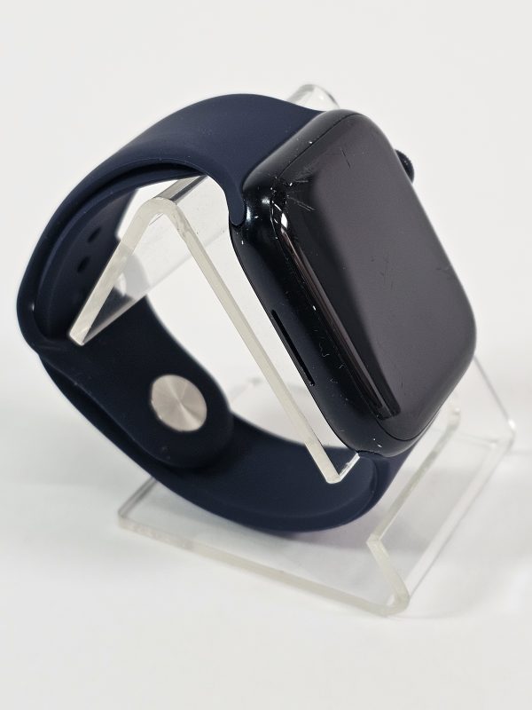 apple watch series 7 45mm zilver blauwe band 78% accu zijkant