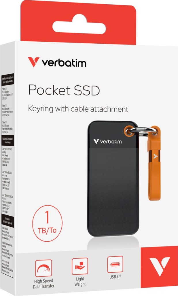 verbatim pocket ssd 1tb usb c zwart