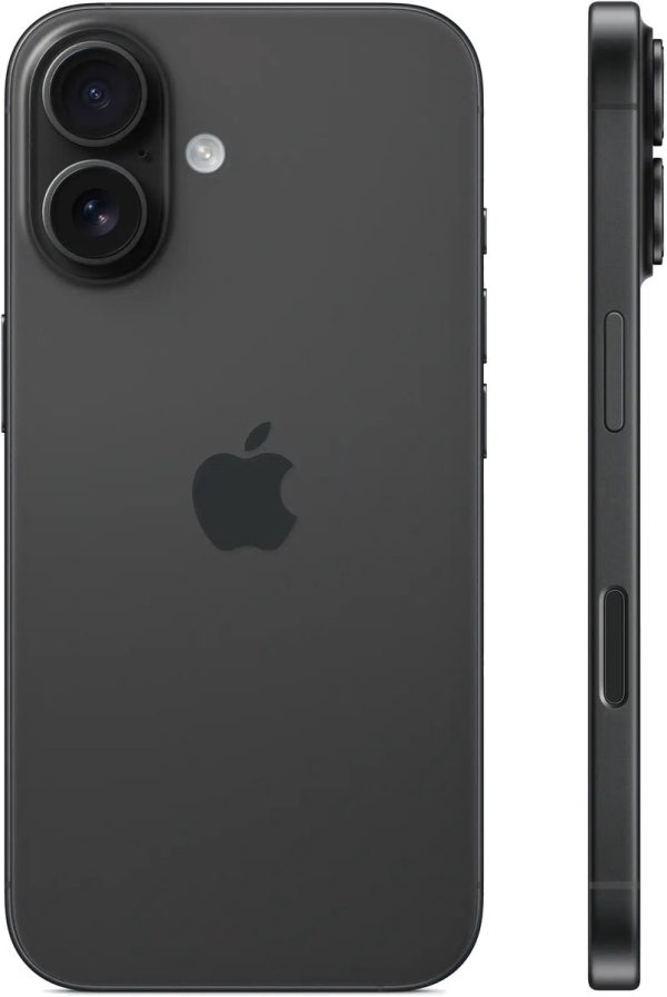 apple iphone 16 128gb zwart achter en zijkant