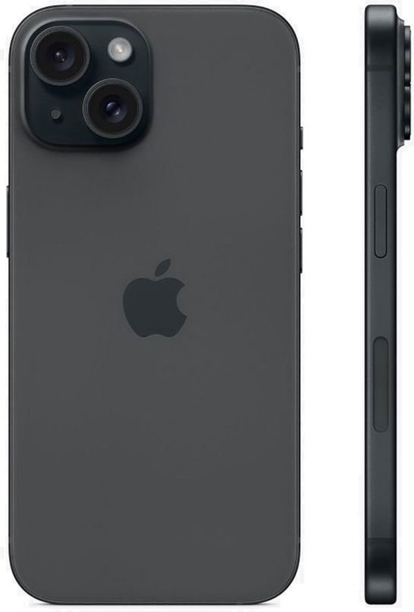 apple iphone 15 128gb zwart achter en zijkant