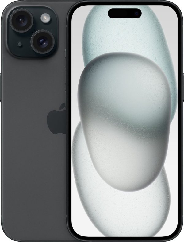 apple iphone 15 128gb zwart voor en achterkant