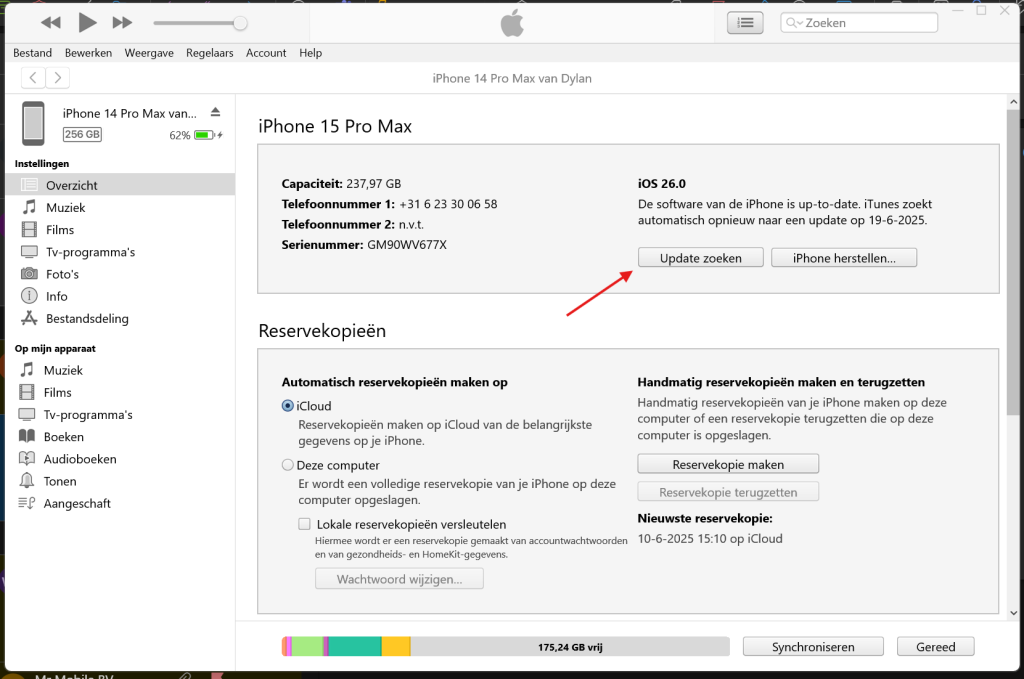 update zoeken