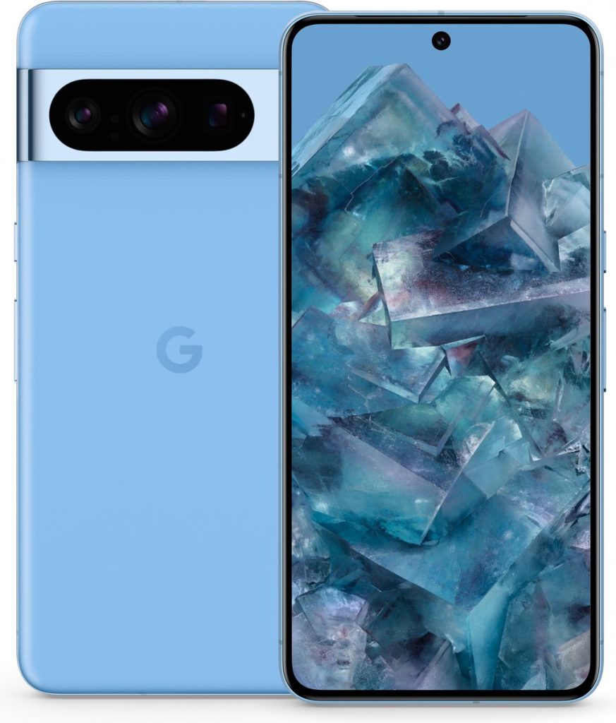google pixel 8 pro 128gb blauw voor en achterkant