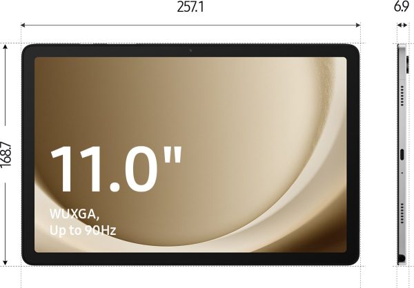 samsung galaxy tab a9 plus wifi 128gb zilver afmetingen