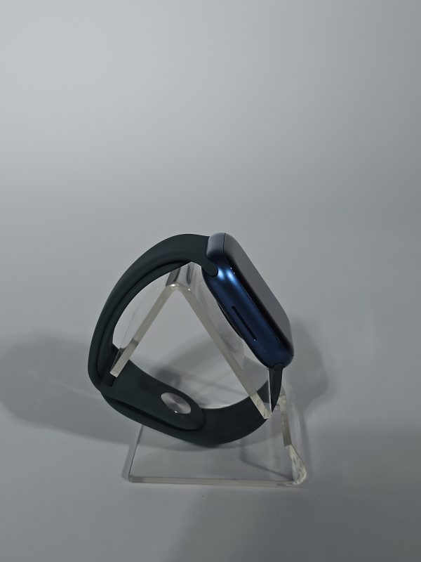apple watch series 7 41mm blauw groene band zijkant