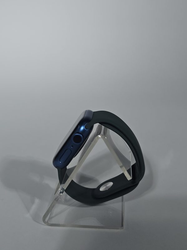 apple watch series 7 41mm blauw groene band zijkant