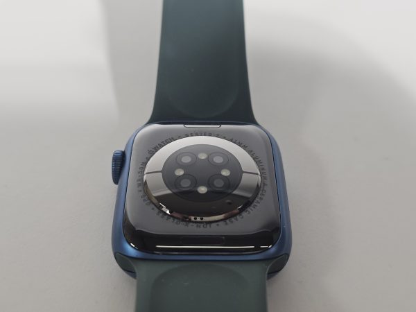 apple watch series 7 41mm blauw groene band achterkant