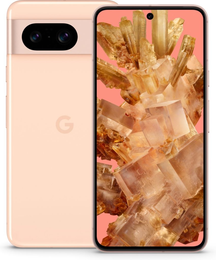 google pixel 8 256gb roze voor en achteraanzicht