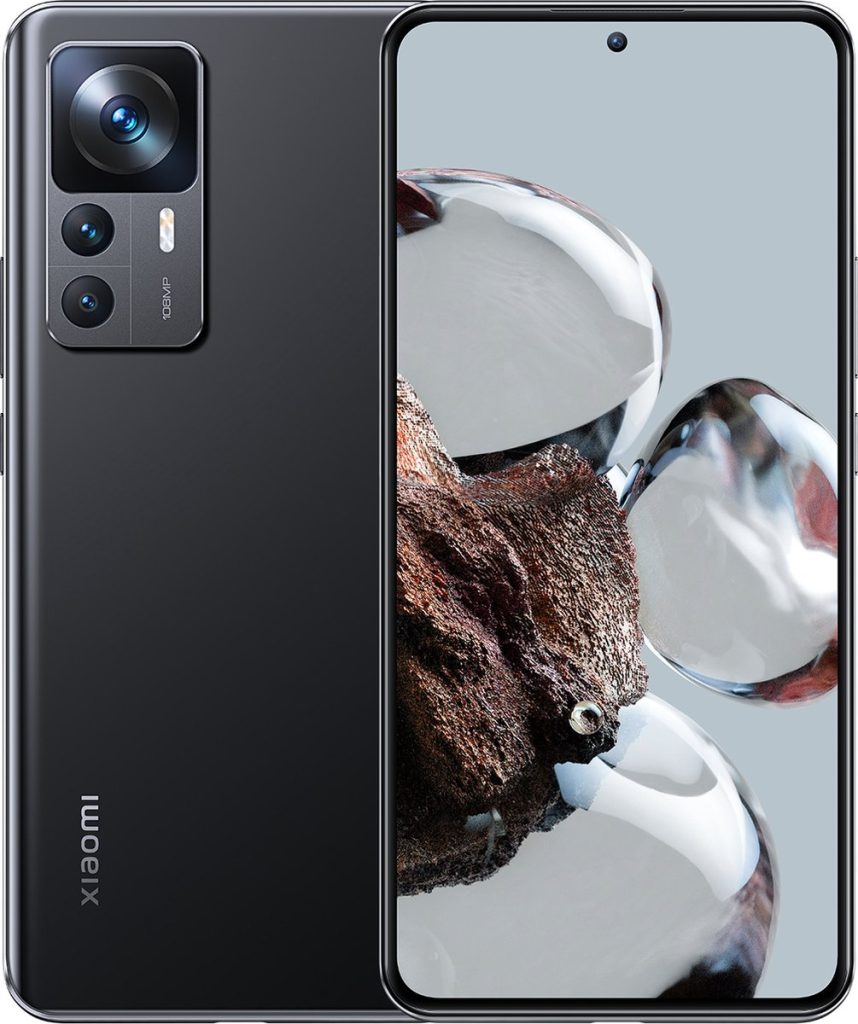 xiaomi 12t 5g 8gb ram 128gb zwart voor en achterkant