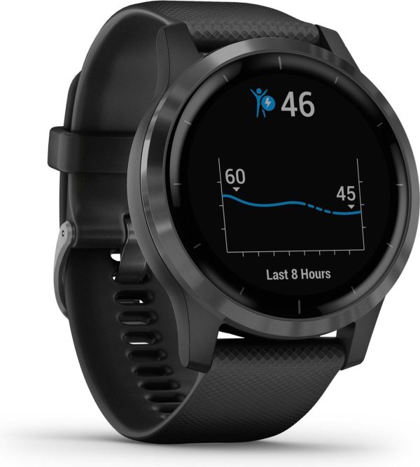 garmin vivoactive 4s smartwatch gps 45mm zwart voorkant