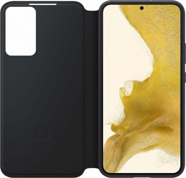 samsung galaxy s22 plus smart clear view cover zwart opengeklapt